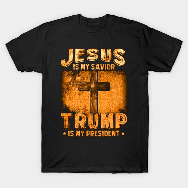 Jesus Is My Savior Trump Is My President Squared 2020 Gifts T-Shirt by dashawncannonuzf